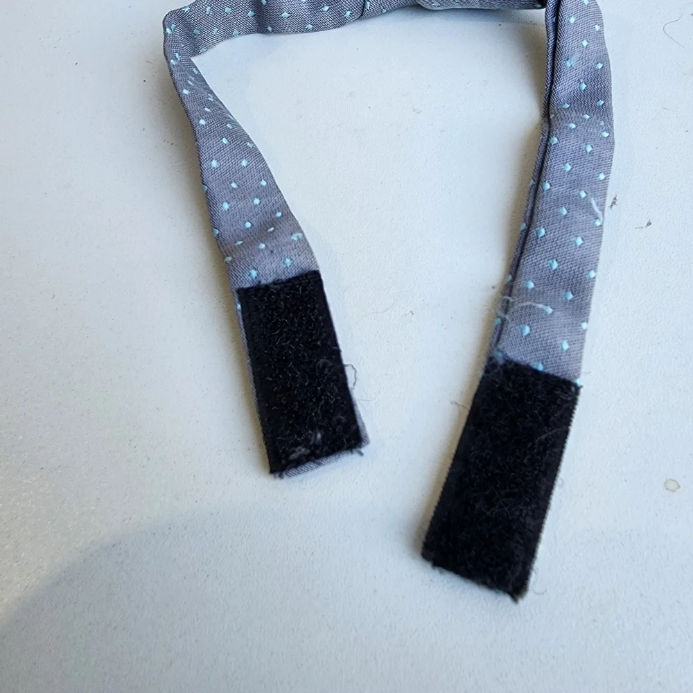 Boy's Gray Aqua Blue Polka Dot Neck Tie Size Kids